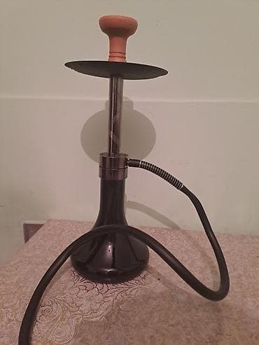 Nargilə seti - Material: Şüşə baza, paslanmayan polad gövdə və şaxta