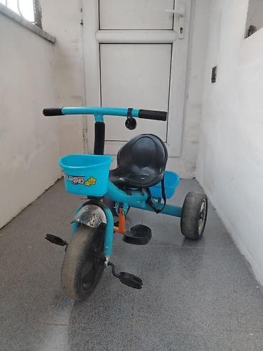 robot oyuncaqlar: Uşaq üçtəkərli velosipedi - Rəng: mavi - Ön səbət və arxa yük qutusu — 7