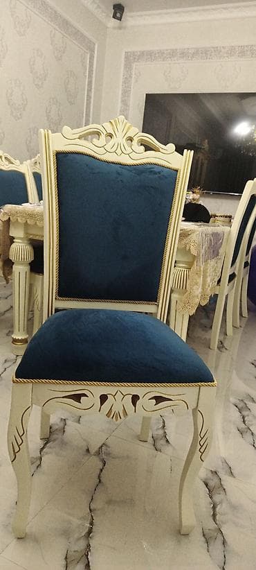 Qonaq otağı üçün, Qatlanmayan, rəng - Göy Stul