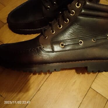 замшевые мужские ботинки: Məhsul: Kişi dəri botları - Material: təbii dəri üstlük, qalın rezin — 5