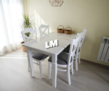 stol desdi: Mətbəx üçün, Açılmayan, Dördbucaq masa, 4 stul — 1