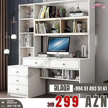 Düz masa, Polkalı, Siyirməli, Azərbaycan, Sadə laminat, Zəmanətli, Kredit var