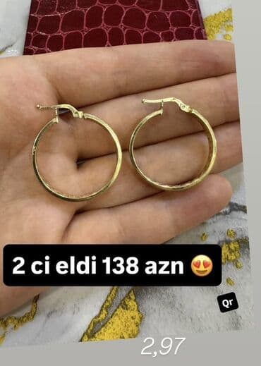halqa sirqalar: Sırğa, Versace, Sarı qızıl, 585 Əyar, Ödənişli çatdırılma — 5