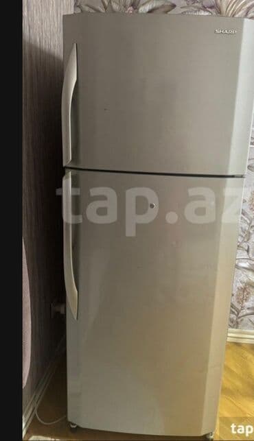 Soyuducular: İşlənmiş 2 qapılı Sharp Soyuducu Satılır, rəng - Qara, Təkərli