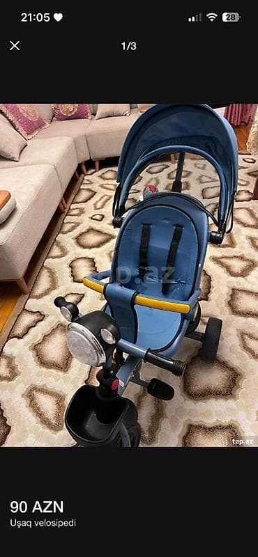 usaq velosipedləri: Uşaq üçtəkərli velosipedi
Yenidir, istifade olunmayıb

Qiymət: 80 AZN — 3