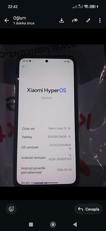 data modem sim card: Redmi Note 13, 256 GB, rəng - Qara — 2