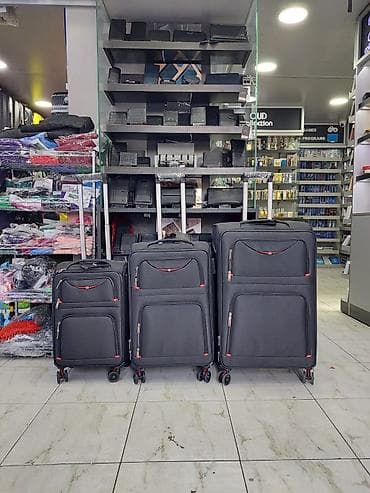 Çamadanlar: 3-lü səyahət çamadan dəsti - Ölçülər: kiçik, orta və böyük (3 ədəd — 1