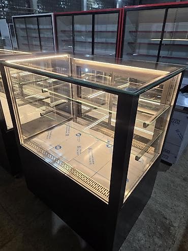 Yenidirlər Vitrin soyuducu kvadrat model qara rəng - Şüşə vitrinli