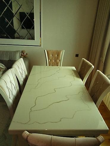 Qonaq otağı üçün, Açılan, Dördbucaq masa, 6 stul