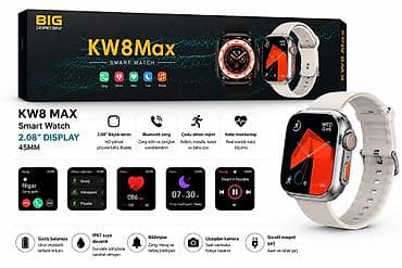 neodim maqnit: Kateqoriya: Smart saatlar Brend: No Brand Model: KW8 Max silver — 1