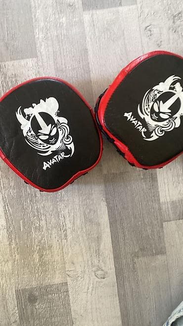 Əlcəklər: Muay Thai/ boks üçün tam dəst - Qalxanlı döyüş şortu: qara rəng, ön — 5