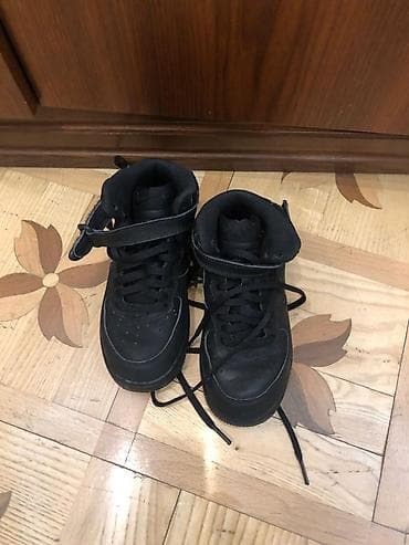 ket ayaqqabilar: Original Nike qara rəngli uşaq/yeniyetmə idman ayaqqabısı (high-top) — 4