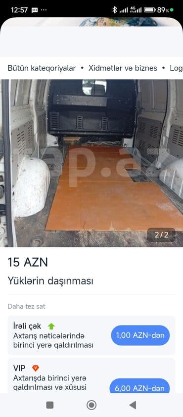 yuk masinlari sifarisi: Yükdaşıma xidməti - Şəhər içi və yaxın rayonlara yük daşınması - — 1