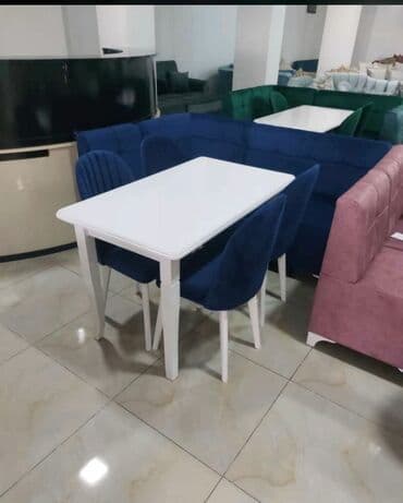 Masa və oturacaq dəstləri: Mətbəx üçün, Yeni, Açılmayan, Dördbucaq masa, 2 stul — 3