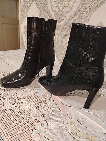 ayaqab: Çəkmə, Ölçü: 38.5, rəng - Qara, İşlənmiş — 1