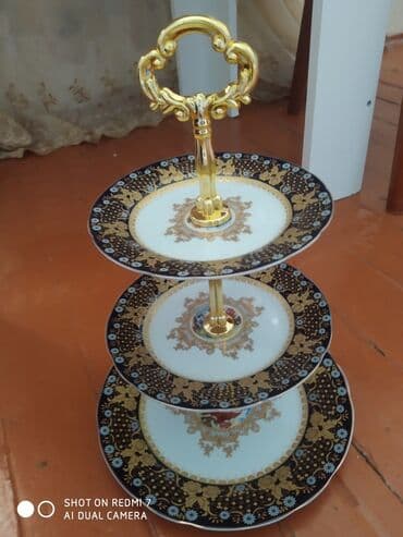 qızıl qabı: Tort və şiriniyyat qabı, rəng - Qara, Keramika, Azərbaycan — 2