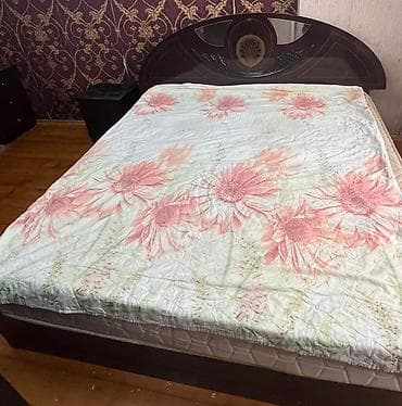 İki nəfərlik yataq dəsti – taxta çarpayı və döşək - Ölçü: təxminən