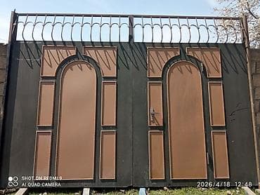 qapi pencere: İşlənmiş Dəmir Həyət darvazası, Yana açılan, Mexaniki, Qapı ilə, rəng - Qara, Ödənişli çatdırılma — 1