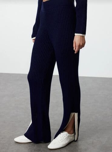 push up helanke: Qadın trikotaj dəst – tünd göy - İki hissəli rahat dəst: uzunqol — 3