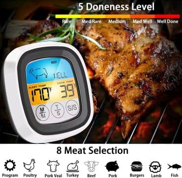 lazer termometr: Kolbasa/ət məhsulları üçün iynəli rəqəmsal (elektron) toxunmalı — 9