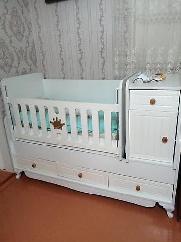 Beşiklər: Uşaq beşiyi – transformasiya olunan model - Material: ağ rəngli — 1