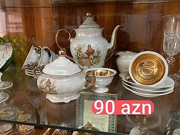 Çay dəsti, rəng - Ağ, Farfor, 6 nəfərlik