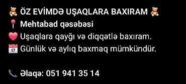 çin dili kursu: Uşaqlara baxım xidməti - Məkan: Mehtabad qəsəbəsi, öz evimdə - — 2
