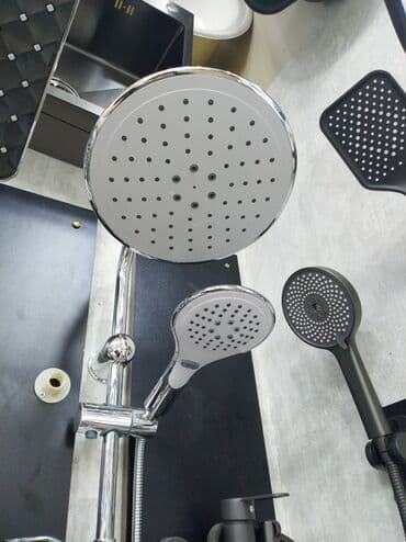 hamam ucun duş: Duş sistemi dəsti - Üst yağış duşu: iri diametrli, çoxsaylı su — 1
