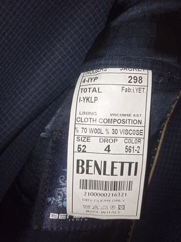 kisi pencekleri: BENLETTI kişi kostyumu - Model: İki düyməli pencəkli klassik kostyum — 2