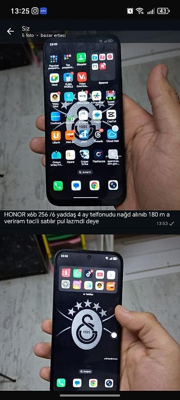 hard disc 1 tb: Honor X6b, 256 GB, rəng - Göy — 3