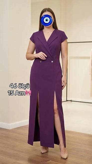 Bənövşəyi rəngdə, maxi uzunluqda şık don. - Ölçü: 46 - Qiymət: 15 AZN