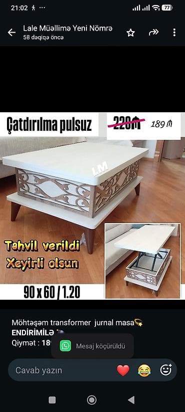dizustu masa: Möhtəşəm transformer jurnal masa💫 *ENDİRİMİLƏ* 💣 Qiymət : *189 ₼* — 1