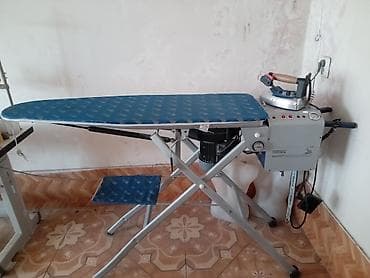 Sənaye tipli buxarlı ütü və ütüləmə masası komplekti - Markalı