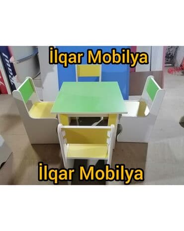 Oturacaqlar: Oğlan üçün, Yeni, Siyirməsiz, Bağça masası, Stulsuz