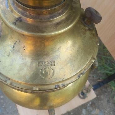 antik samovar: Məhsul: Pirinçdən qədim kömürlü samovar Təsvir: - Material: tam — 2