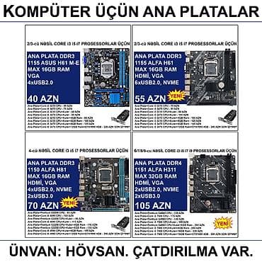 asus proart: Kompüter üçün Ana Platalar 📍Ünvan: Bakı şəh, Suraxanı ray, Hövsan qəs — 1