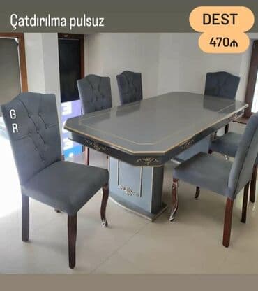 masalar ve stullar: Qonaq otağı üçün, Yeni, Dördbucaq masa, 6 stul — 16