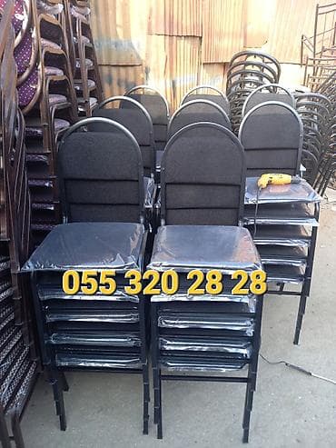 desmallar: Yığınlana bilən metal karkaslı yumşaq stullar - Təyinat: ofis, tədris — 8
