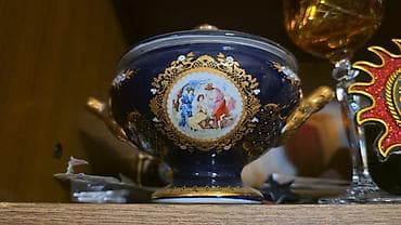 Porseleyn qab – klassik dekorlu - Material: Yüksək keyfiyyətli