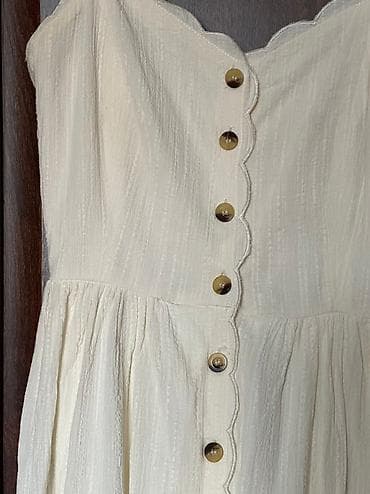 off white duks: Gündəlik don, Maksi, H&M, S — 3