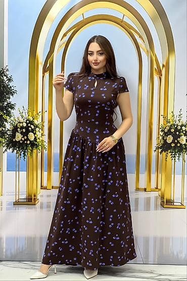 don geyim: Qadınlar üçün maxi don - Model: Yüksək belli, ətək hissəsi geniş — 2