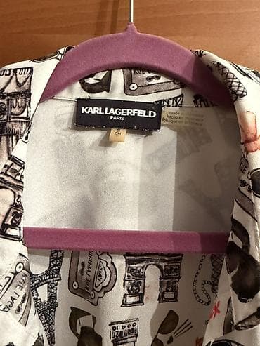 Karl Lagerfeld Paris qadın köynəyi orijinal - Model: Uzunqol, düyməli — 4