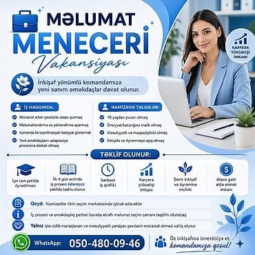 litvada iş: 💼✨ Xanımlar Üçün İş İmkanı ✨💼 🌸 İnkişaf yönümlü komandamıza yeni xanım — 1