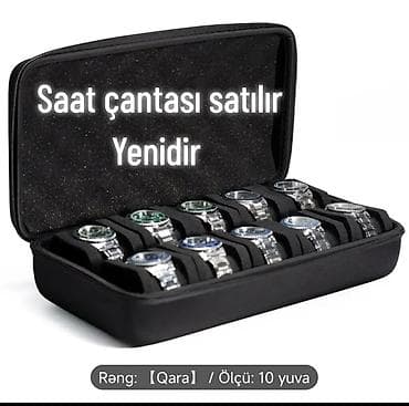 Аксессуары: Saat üçün daşıma və saxlama çantası - Rəng: Qara - Tutum: 10 yuvа (10 — 1