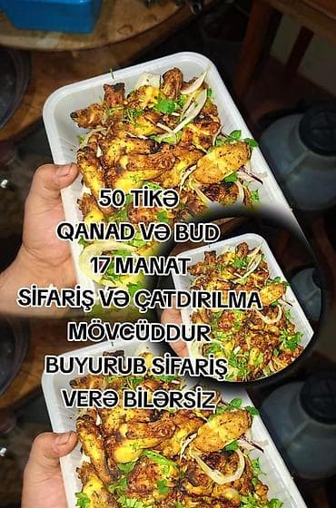 17 MANATLİQ KABAB SETİMİZ 50 TİKƏ QANAD VƏ BUD CƏMİ 17 MANAT BUYURUB
