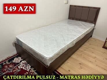 Yeni, Təknəfərlik çarpayı, Bazalı, Matras ilə, Siyirməsiz, Azərbaycan — 2