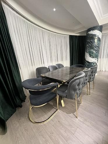 dekor divar sekilleri: Qonaq otağı üçün, Açılmayan, Dördbucaq masa, 6 stul — 1