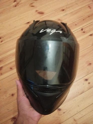 cg motor: Vega tam üzlü motosiklet dəbilqəsi - Rəng: qara, parlaq örtük - — 1