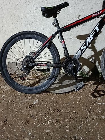 velisoped 29: SAFT dağ velosipedi - Güclü alüminium tipli çərçivə, qara-qırmızı — 2