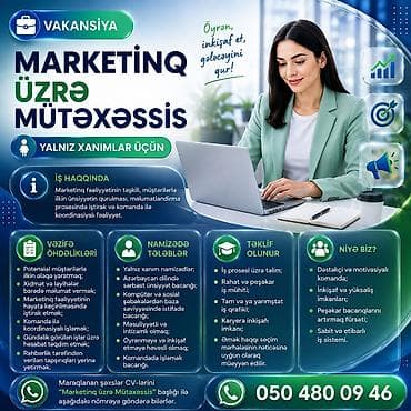 evde online is: Marketoloq tələb olunur, İstənilən yaş, Təcrübəsiz — 2